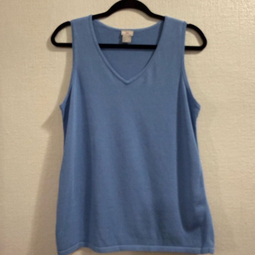 Chico's Light Blue V-Neck Tank Top Sz 1